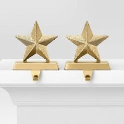 2pk Christmas Lit Metal Perforated Star Stocking Holder Gold - Wondershop™ -Old World Christmas GUEST 02bd3cbd 4c24 49ba 83fe 700b81c4a3f0