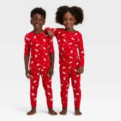 Toddler Santa Print Ribbed Long Sleeve Shirt And Pants Holiday Matching Family Pajama Set - Wondershop™ Red -Old World Christmas GUEST 0c6aef60 4ce4 4cea 922d da90c6749793