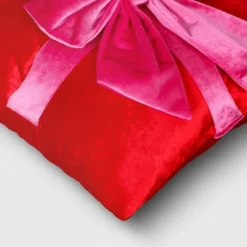 16" Christmas Red Square Pillow With Hot Pink Bow - Wondershop™ -Old World Christmas GUEST 0e278215 0c7b 4890 9e4b 9aa29c0aa50c