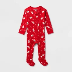 Baby Santa Print Ribbed Holiday Matching Family Footed Pajama - Wondershop™ Red -Old World Christmas GUEST 0f0735f1 cbb0 44a3 b637 128fb9468433