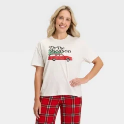 Women's "Tis The Season" Short Sleeve Holiday Matching Family Pajama Shirt - Wondershop™ Cream -Old World Christmas GUEST 13acf46f 14c2 4bee 9a32 704fa68536c1