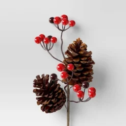 4pc Christmas Pick Set 2 Iced Pinecone 2 Red Berry With Pinecones - Wondershop™ -Old World Christmas GUEST 1a06ac68 dd01 4157 8dfe 69ce307fe686
