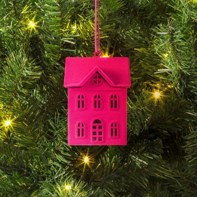 Christmas Metal Hot Pink House Ornament - Wondershop™ 3 Christmas Metal Hot Pink House Ornament - Wondershop™