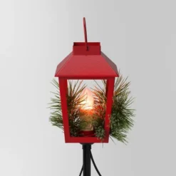 3pc Incandescent Red Metal Lantern With Greenery Christmas Novelty Path Light Clear - Wondershop™: UL Listed, Festive Outdoor Decor -Old World Christmas GUEST 1eeda0b6 e533 4d14 a391 2b4ac44f3d5e