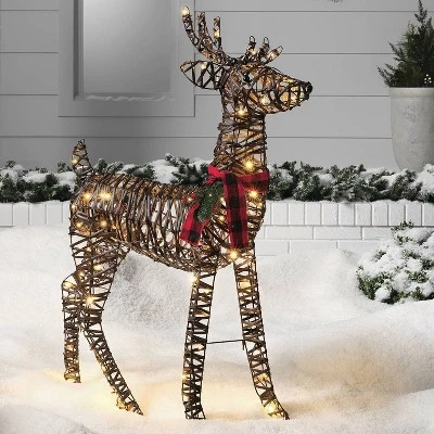 LED 45" Faux Rattan Buck Christmas Novelty Sculpture Light Warm White - Wondershop™ 3 LED 45" Faux Rattan Buck Christmas Novelty Sculpture Light Warm White - Wondershop™