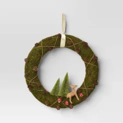 16" Battery Operated Lit Woodland Scene Moss Artificial Christmas Wreath Green - Wondershop™ -Old World Christmas GUEST 202e8701 8458 4863 b6bc fdb43de32afe