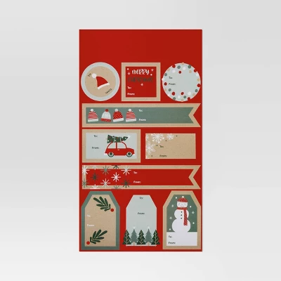 50ct Christmas Peel And Stick Gift Tags Red/Green/White Kraft - Wondershop™ 4 50ct Christmas Peel And Stick Gift Tags Red/Green/White Kraft - Wondershop™ - Image 2