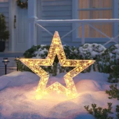 36" LED Crystal Ice Star Christmas Novelty Sculpture Light Warm White Lights - Wondershop™