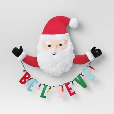 22" Battery Operated Animated Santa With 'Believe' Sign - Wondershop™ Red/White 4 22" Battery Operated Animated Santa With 'Believe' Sign - Wondershop™ Red/White - Image 2
