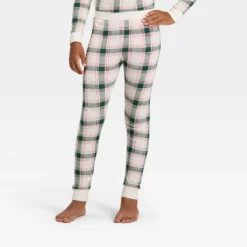 Kids' Plaid Ribbed Long Sleeve Shirt And Pants Holiday Matching Family Pajama Set - Wondershop™ Cream -Old World Christmas GUEST 2e106868 ab02 4145 a7ec fcbf94754562