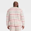 Men's "Let It Snow" Fair Isle Cozy Knit Long Sleeve Henley Holiday Matching Family Pajama Shirt - Wondershop™ Cream -Old World Christmas GUEST 34d96053 e117 4237 98ee 4d3251c4763e