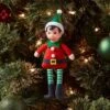 Fabric Elf Child With Braids And Green Hat Christmas Tree Ornament - Wondershop™: Indoor Holiday Decor, Polyester, 9" Height -Old World Christmas GUEST 41d572ed 056a 4671 ba2b 4b9f16f043ad