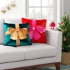 16" Christmas Red Square Pillow With Hot Pink Bow - Wondershop™ -Old World Christmas GUEST 4227646e 52b7 4329 a06f 0532e5d7929d 1