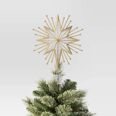 14.5" Lit-Led Gold Starburst Painted Gold Beads Warm White Lights Christmas Tree Topper - Wondershop™ 4 14.5" Lit-Led Gold Starburst Painted Gold Beads Warm White Lights Christmas Tree Topper - Wondershop™ - Image 2