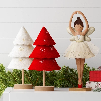 12" Christmas Three Layered Round Felt Tree Decor - Wondershop™ 3 12" Christmas Three Layered Round Felt Tree Decor - Wondershop™