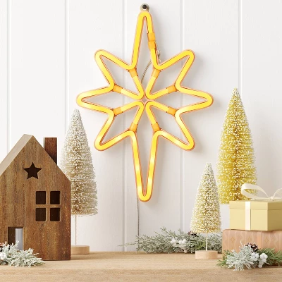 LED Battery Operated Neon Star Hangable Sign Warm White - Wondershop™ 3 LED Battery Operated Neon Star Hangable Sign Warm White - Wondershop™