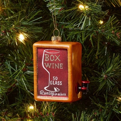 Glass Boxed Wine Christmas Tree Ornament - Wondershop™ 3 Glass Boxed Wine Christmas Tree Ornament - Wondershop™