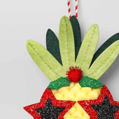 5" Christmas Fabric Pineapple Fruit Ornament - Wondershop™ 4 5" Christmas Fabric Pineapple Fruit Ornament - Wondershop™ - Image 2