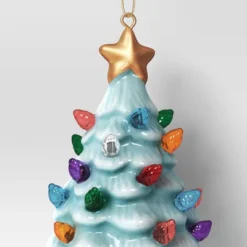 4" Christmas Lit Ceramic Retro Christmas Tree Ornament Blue - Wondershop™ -Old World Christmas GUEST 5ffdc2e7 86ce 419e b8b8 2ca08c337466