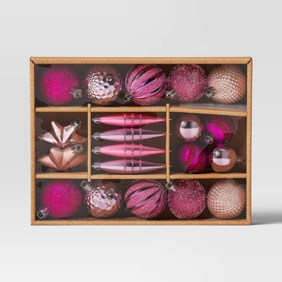 20ct Christmas Mixed Finial Ornament Set Pink - Wondershop™ 4 20ct Christmas Mixed Finial Ornament Set Pink - Wondershop™ - Image 2