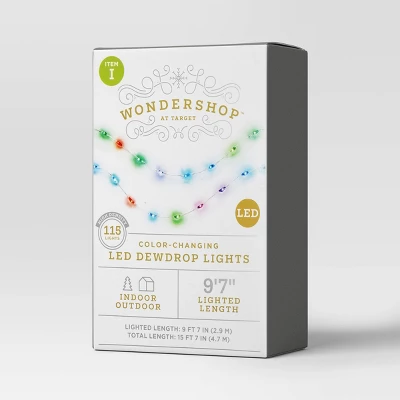 115ct LED High Density Dewdrop Christmas String Lights Color Changing With Silver Wire - Wondershop™ 4 115ct LED High Density Dewdrop Christmas String Lights Color Changing With Silver Wire - Wondershop™ - Image 3