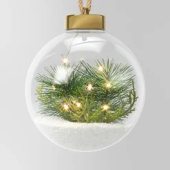 Battery Operated LED Globe With Faux Greenery Christmas Novelty Sculpture Light Warm White - Wondershop™ -Old World Christmas GUEST 62c6e4d6 d0b3 413b a83e ea8f919a5aad