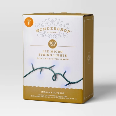 9.5' 3mm 100ct LED Micro Christmas String Lights With Green Wire - Wondershop™ 6 9.5' 3mm 100ct LED Micro Christmas String Lights With Green Wire - Wondershop™ - Image 4