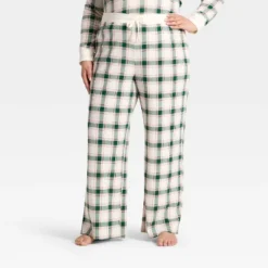 Women's Plaid Ribbed Holiday Matching Family Pajama Pants - Wondershop™ Cream -Old World Christmas GUEST 65facaaa d296 4536 a13a b2905a761e07
