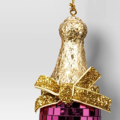 5" Christmas Disco Wine Ornament Hot Pink - Wondershop™ 4 5" Christmas Disco Wine Ornament Hot Pink - Wondershop™ - Image 2