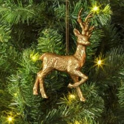 Christmas Resin Gold Reindeer Ornament - Wondershop™