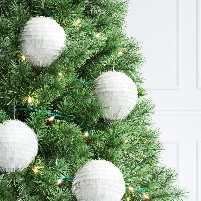 4ct 150mm Christmas Ornament Set White Fringe - Wondershop™ 3 4ct 150mm Christmas Ornament Set White Fringe - Wondershop™