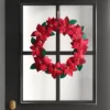 18" Fabric Poinsettia Flower Decorative Christmas Wreath Red/Green - Wondershop™ -Old World Christmas GUEST 7c253764 02ff 413f 9289 03e73748876f