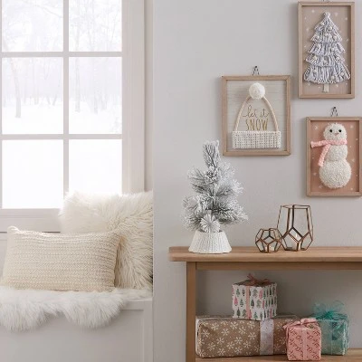 7" Cable Knit Mini Christmas Tree Collar White - Wondershop™: Solid Pattern, Plastic & Fabric 3 7" Cable Knit Mini Christmas Tree Collar White - Wondershop™: Solid Pattern, Plastic & Fabric