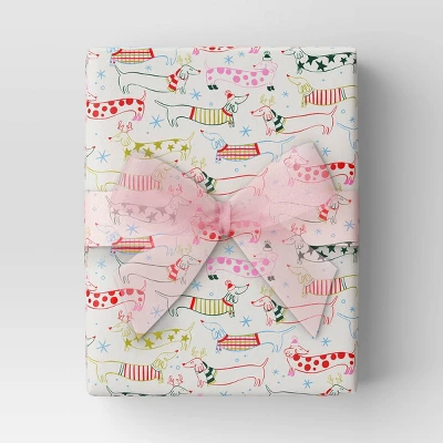 30” 20 Sq Ft Christmas Roll Wrap Dachshunds In Sweaters And Scarves - Wondershop™ 3 30” 20 Sq Ft Christmas Roll Wrap Dachshunds In Sweaters And Scarves - Wondershop™