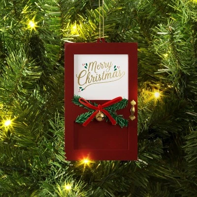 Christmas Wood Door "Merry Christmas" Ornament Red - Wondershop™ 3 Christmas Wood Door "Merry Christmas" Ornament Red - Wondershop™