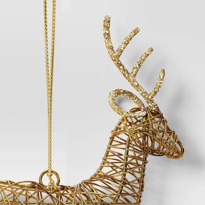 Christmas Wire Wrapped Reindeer Ornament Gold - Wondershop™ 4 Christmas Wire Wrapped Reindeer Ornament Gold - Wondershop™ - Image 2