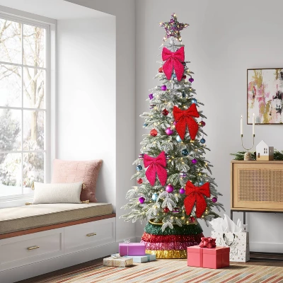 6.5" Christmas Tinsel Bow Ornament Hot Pink - Wondershop™ 3 6.5" Christmas Tinsel Bow Ornament Hot Pink - Wondershop™