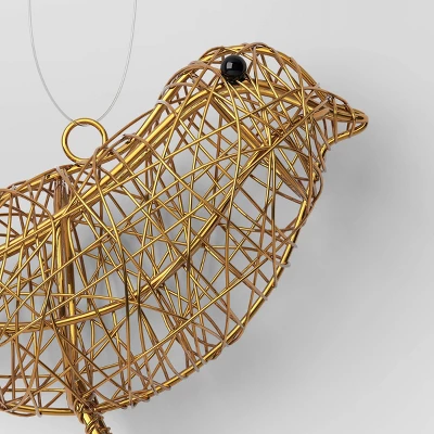 Christmas Wire Wrapped Bird Ornament Gold - Wondershop™ 4 Christmas Wire Wrapped Bird Ornament Gold - Wondershop™ - Image 2