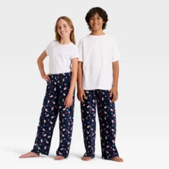 Kids' Santa Print Microfleece Holiday Matching Family Pajama Pants - Wondershop™ Blue -Old World Christmas GUEST 8c4bd78e c44c 47f1 90fe 28fc739216f1