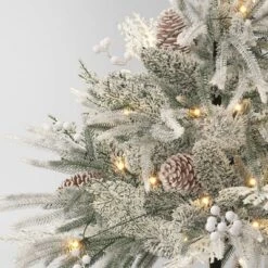 28" Pre-Lit Christmas Mixed Artificial Flocked Greenery With Ground Stake - Wondershop™ -Old World Christmas GUEST 9119ced2 8611 4ed5 abcf d10acb360bd8