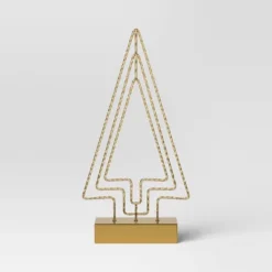 16.25" Battery Operated Lit Wire Christmas Tree Sculpture - Wondershop™ Gold -Old World Christmas GUEST 915f3973 2f7b 48c6 a1d4 22330313d208