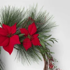 24" Poinsettia Flower And Vine Artificial Christmas Wreath Red - Wondershop™ 5 24" Poinsettia Flower And Vine Artificial Christmas Wreath Red - Wondershop™ -Old World Christmas GUEST 92c68919 f565 4924 bd0e 3488dac5e37d