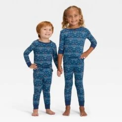 Toddler Hanukkah Ribbed Long Sleeve Shirt And Pants Holiday Matching Family Pajama Set - Wondershop™ Blue -Old World Christmas GUEST 99821d0a aeb0 40c8 bfd4 4bc023c61c34