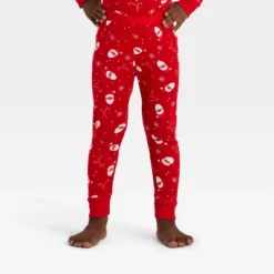 Toddler Santa Print Ribbed Long Sleeve Shirt And Pants Holiday Matching Family Pajama Set - Wondershop™ Red -Old World Christmas GUEST 99ecc4f5 39c6 4da1 bf06 b0adb50c23e3
