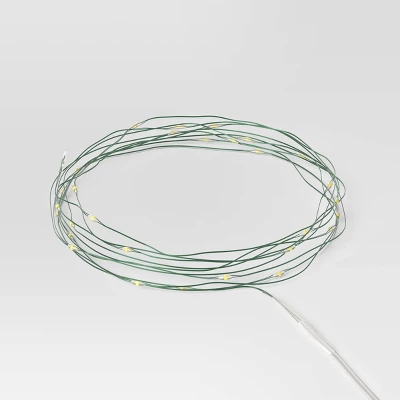 30ct LED Battery Operated Christmas Dewdrop Fairy String Lights Warm White With Green Wire - Steady/Twinkle - Wondershop™ 4 30ct LED Battery Operated Christmas Dewdrop Fairy String Lights Warm White With Green Wire - Steady/Twinkle - Wondershop™ - Image 2