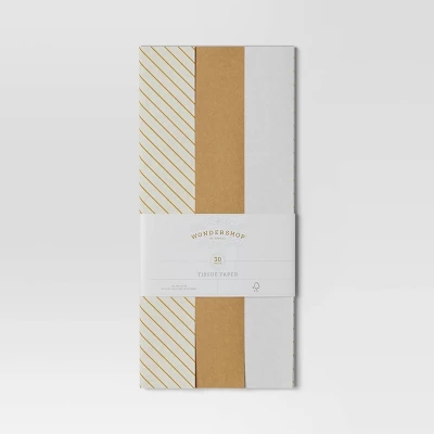 8ct Christmas Tissue Paper Gold/White - Wondershop™ 4 8ct Christmas Tissue Paper Gold/White - Wondershop™ - Image 2