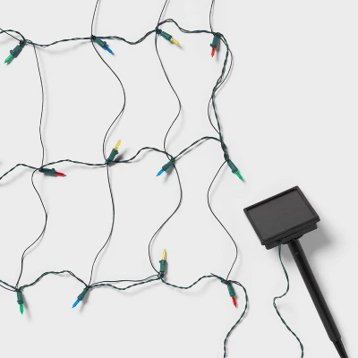 3'x4' 50ct Solar LED Christmas Net Lights With Green Wire - Wondershop™ 5 3'x4' 50ct Solar LED Christmas Net Lights With Green Wire - Wondershop™ - Image 3