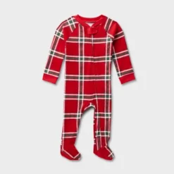 Baby Plaid Ribbed Holiday Matching Family Footed Pajamas - Wondershop™ Red -Old World Christmas GUEST aa05057a c294 41ee b57d 3e76e744d570