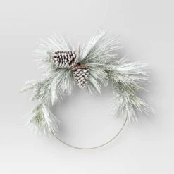 22" Pre-lit Flocked Mixed Pine With Glittered Pinecones Gold Hoop Artificial Christmas Wreath Warm White Lights - Wondershop™ -Old World Christmas GUEST ac2ba340 9955 430b b003 856e440300a7