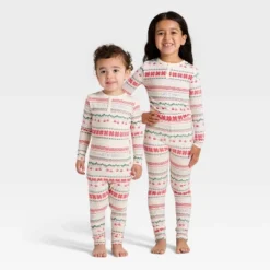 Toddler "Let It Snow" Fair Isle Cozy Knit Long Sleeve Shirt And Pants Holiday Matching Family Pajama Set - Wondershop™ Cream -Old World Christmas GUEST b51dae2f c891 4884 af8c 0d8bee9f60cf